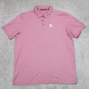 Travis Mathew Polo Shirt Men XL Pink Heather Pima Cotton Blend Golf S/S Pullover
